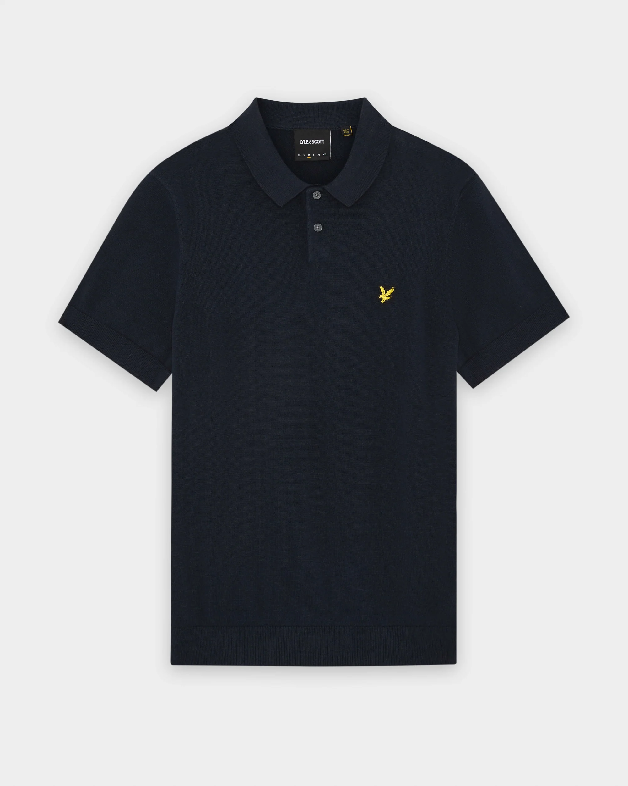 Lyle & Scott Cotton Short Sleeve Mens Knitted Polo - Z271 Dark Navy - Image 6