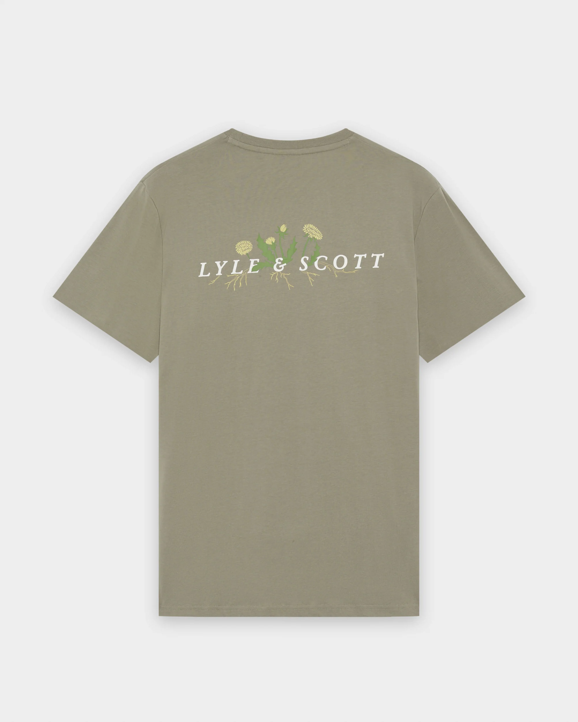Lyle & Scott Dandelion Script Mens Graphic T-Shirt - Y129 Lint - Image 2