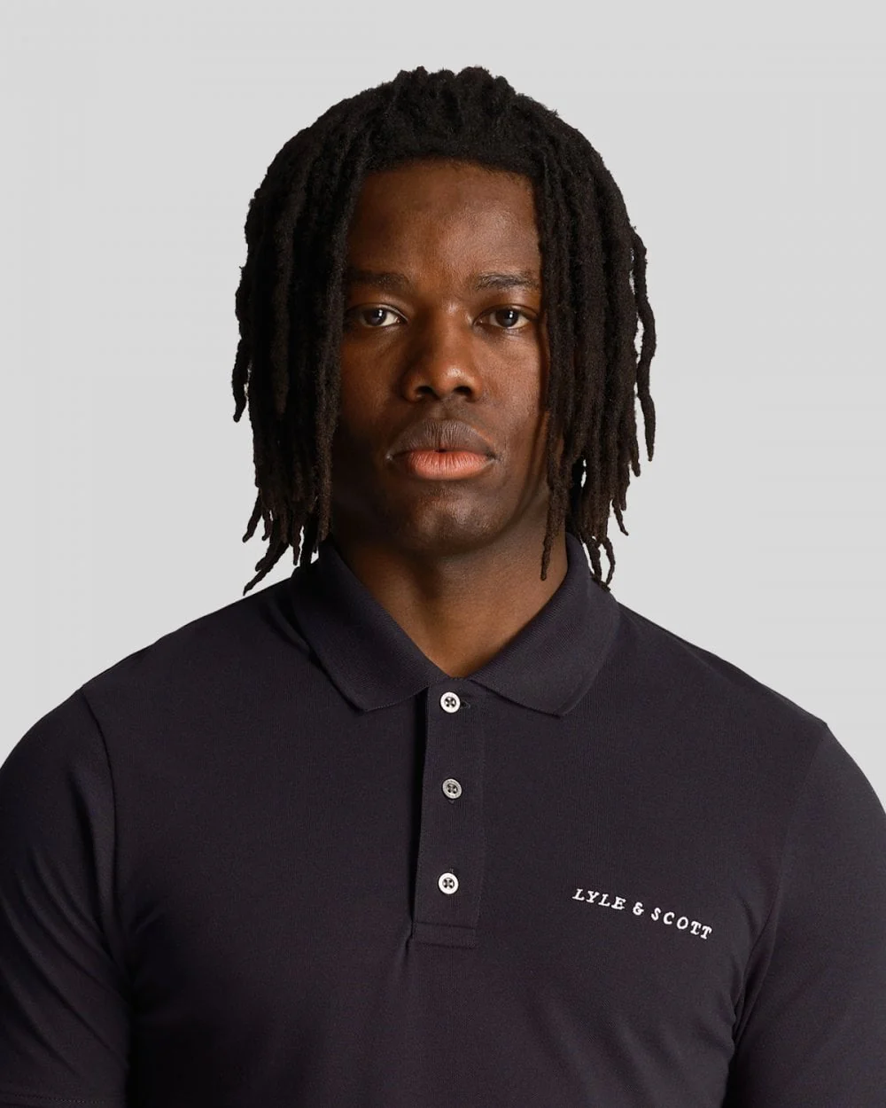 Lyle & Scott Embroidered Mens Polo Shirt - Z271 Dark Navy - Image 2
