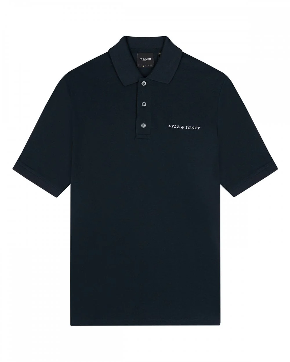 Lyle & Scott Embroidered Mens Polo Shirt - Z271 Dark Navy - Image 5