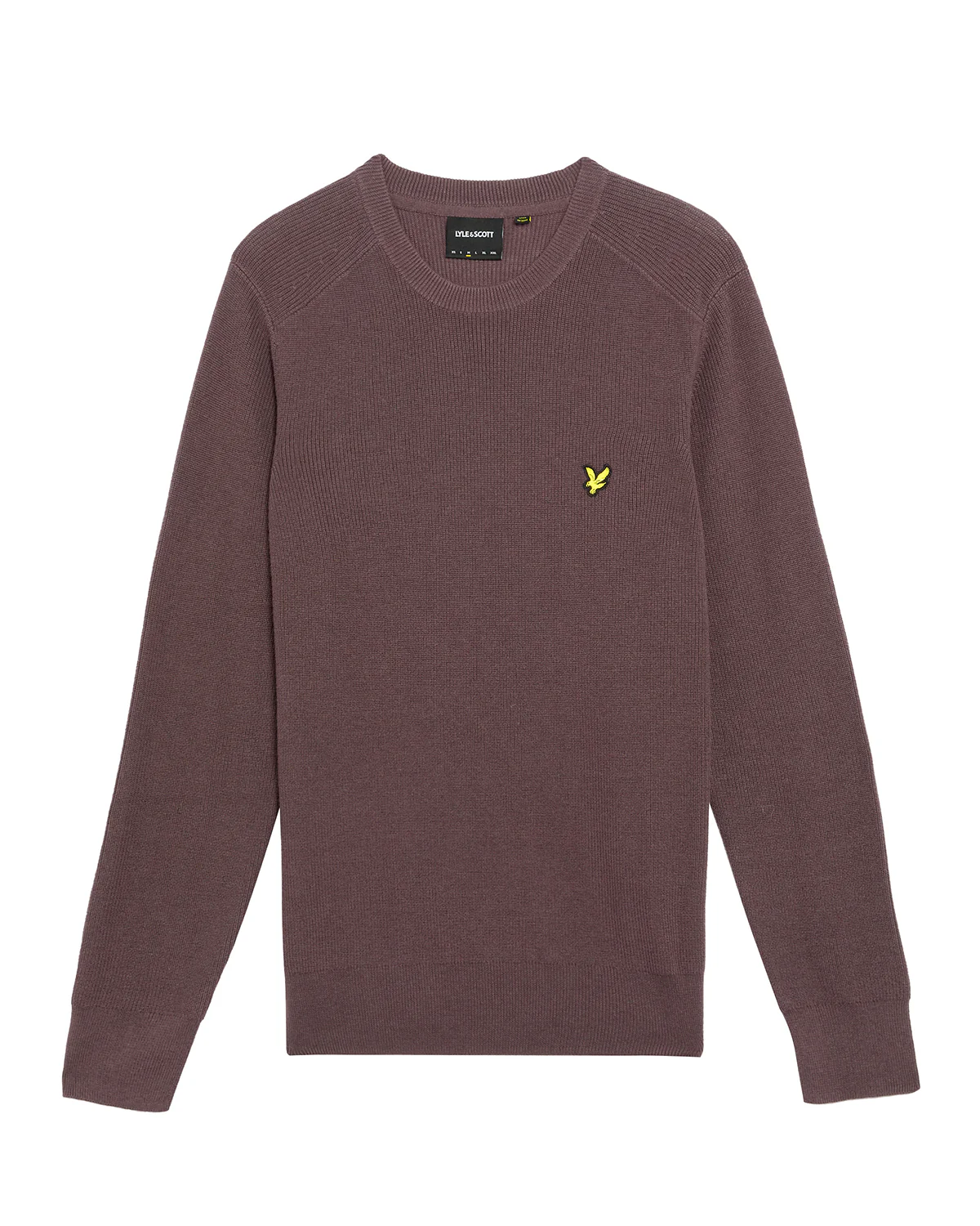 Lyle & Scott Engineered Rib Crew Neck - X863 Espresso - Image 6