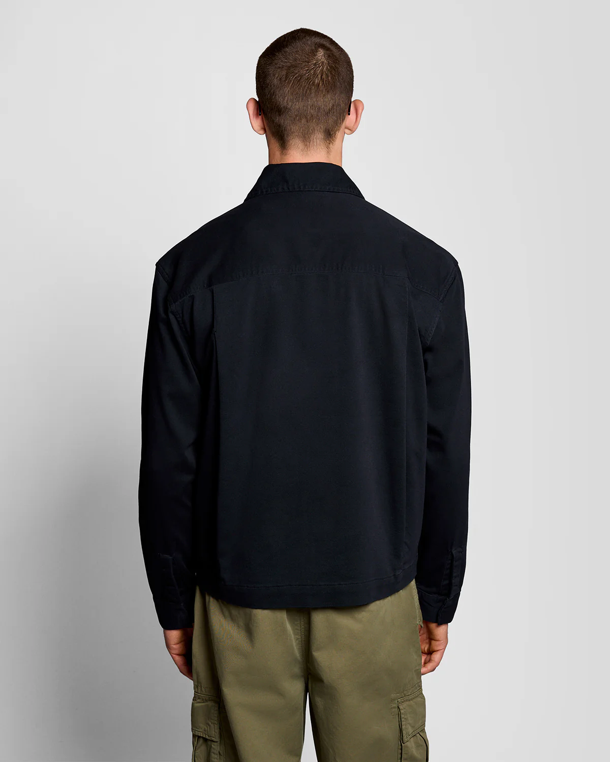 Lyle & Scott Enzyme Wash Mens Zip Overshirt - Z271 Dark Navy - Image 4