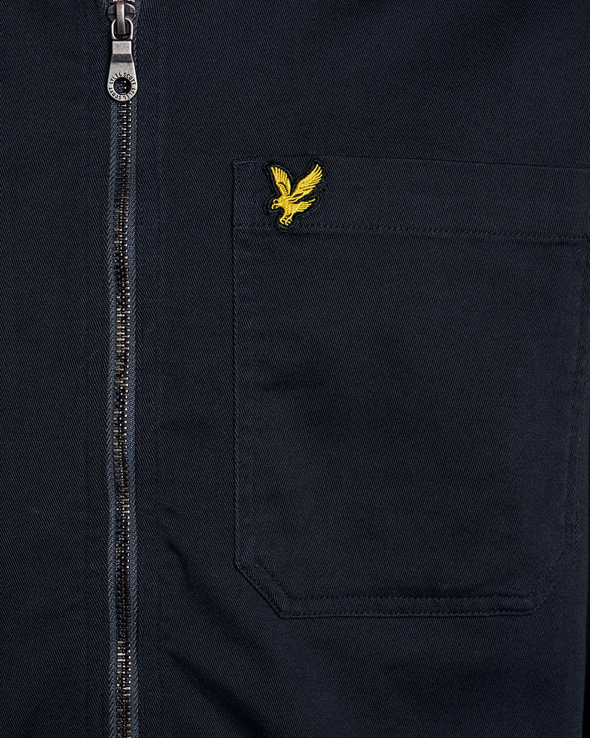 Lyle & Scott Enzyme Wash Mens Zip Overshirt - Z271 Dark Navy - Image 5