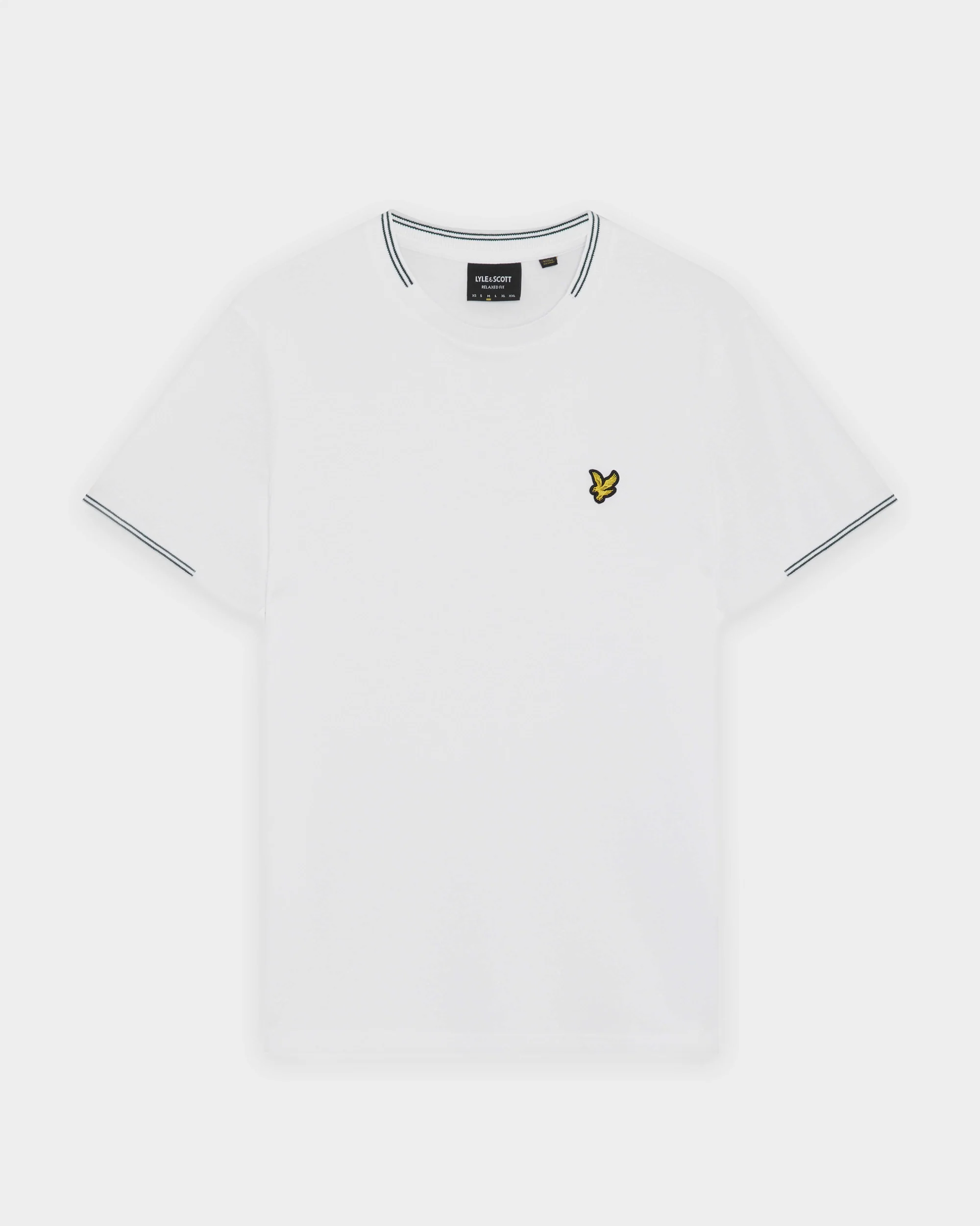 Lyle & Scott Fine Tipped Mens T-Shirt - Y162 White/Everglade - Image 6