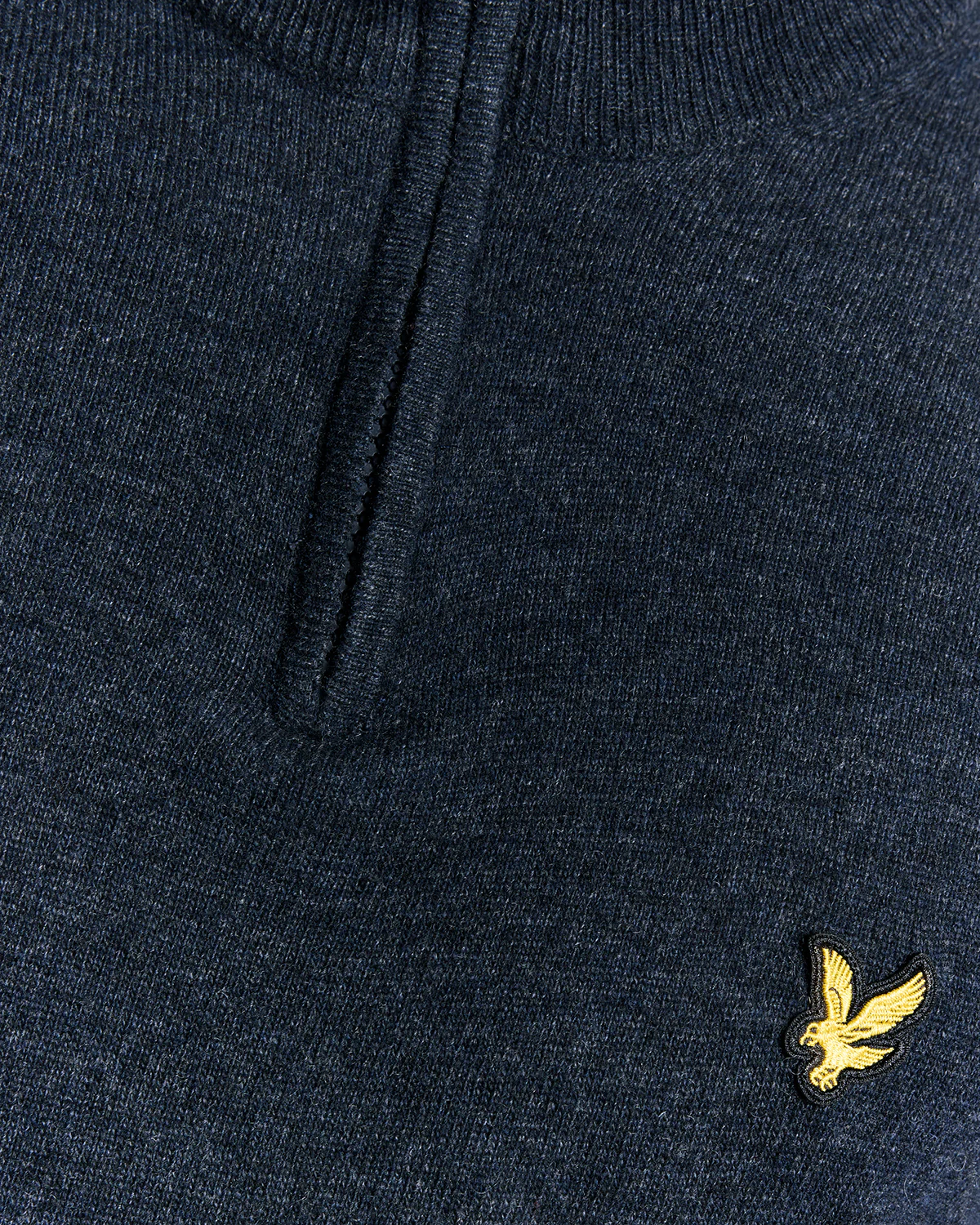 Lyle & Scott Lambswool Blend Quarter Zip Jumper - Z56 Dark Navy Marl - Image 5