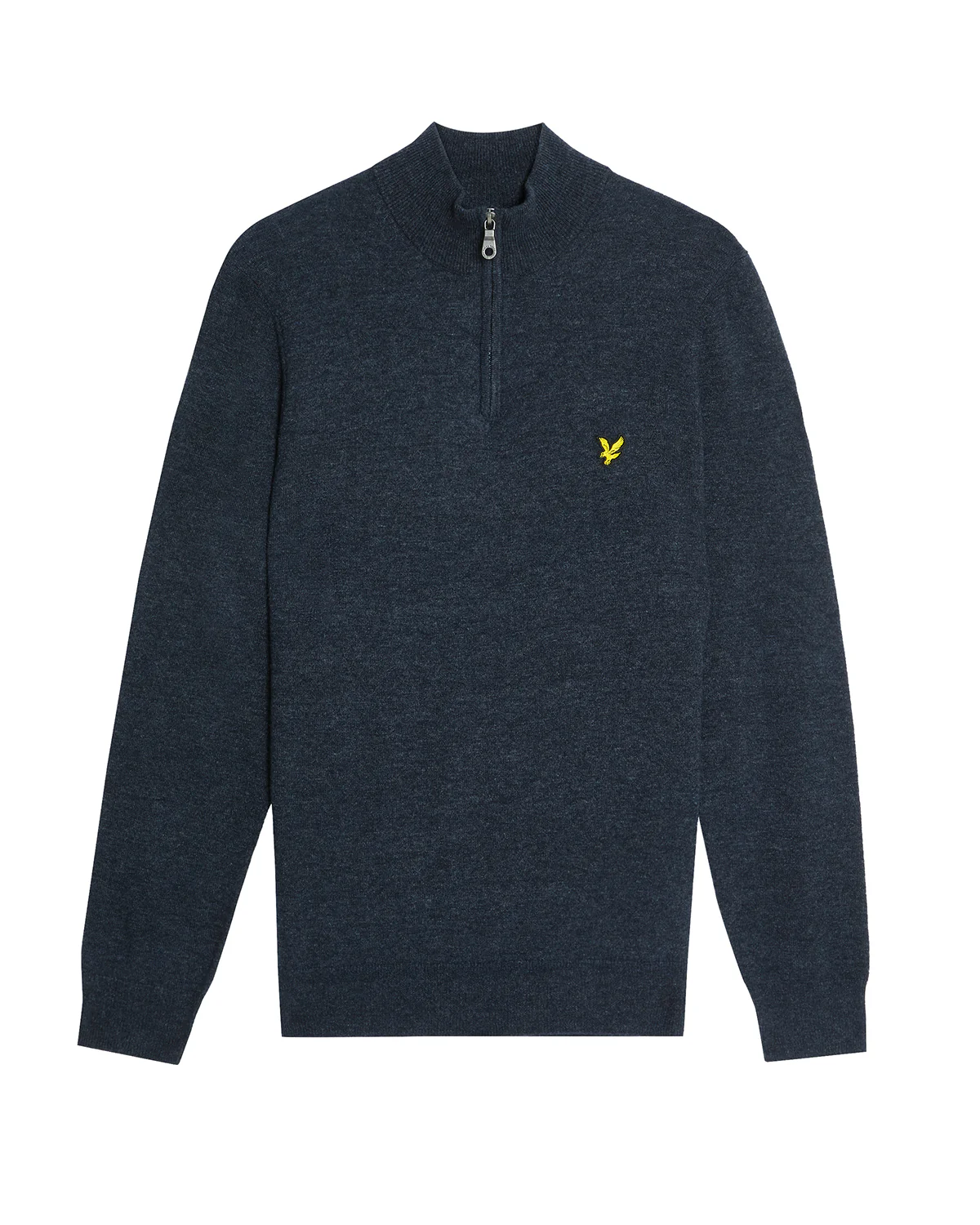 Lyle & Scott Lambswool Blend Quarter Zip Jumper - Z56 Dark Navy Marl - Image 6
