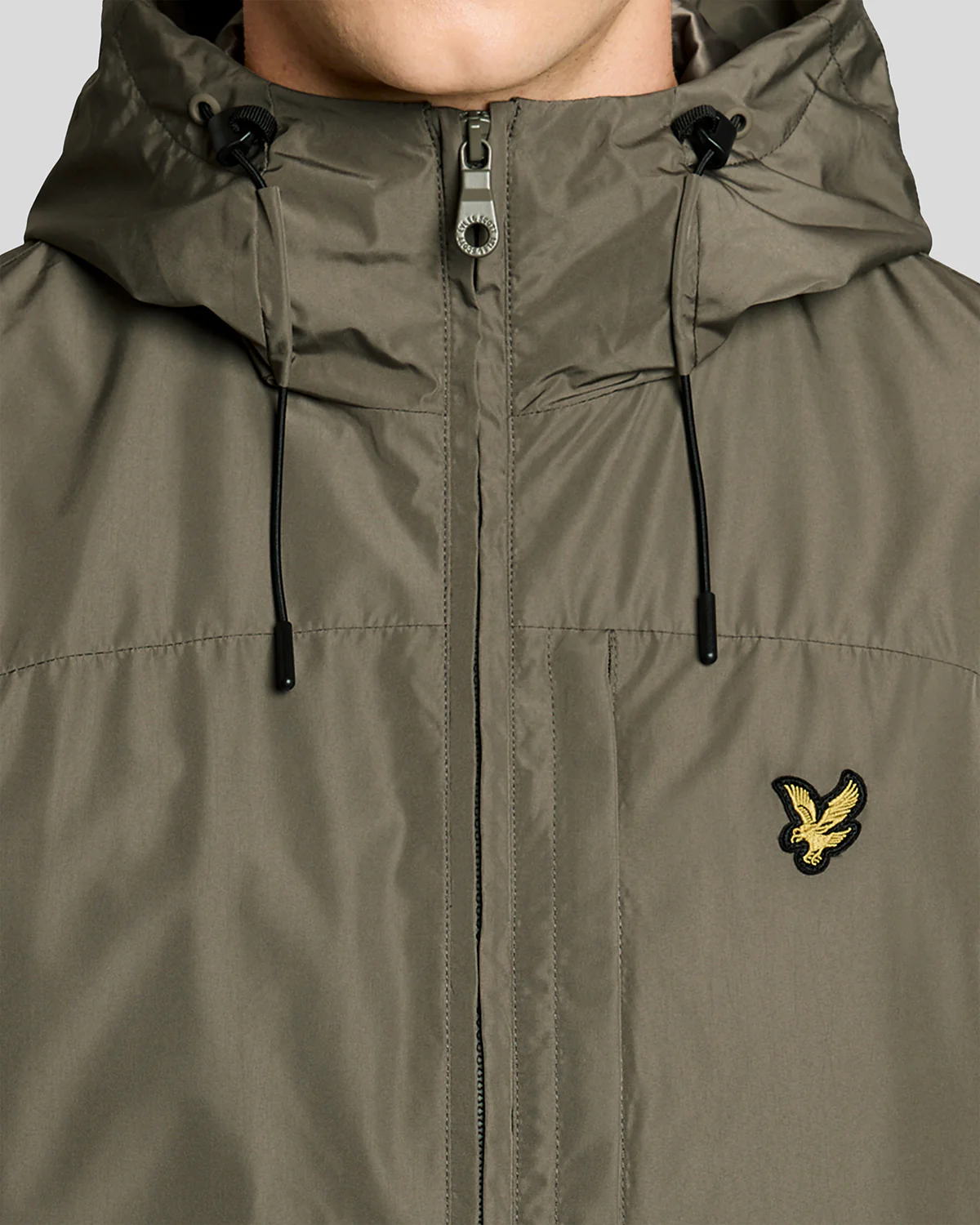 Lyle & Scott Lightweight Hooded Zip Through Mens Jacket - X569 Khaki Ash - Image 2