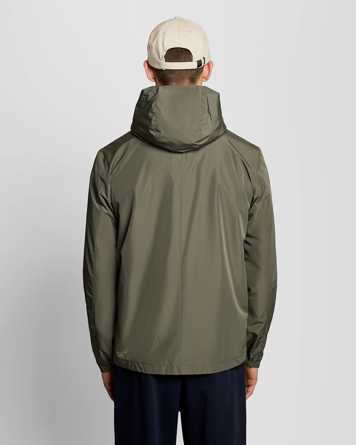 Lyle & Scott Lightweight Hooded Zip Through Mens Jacket - X569 Khaki Ash - Image 4