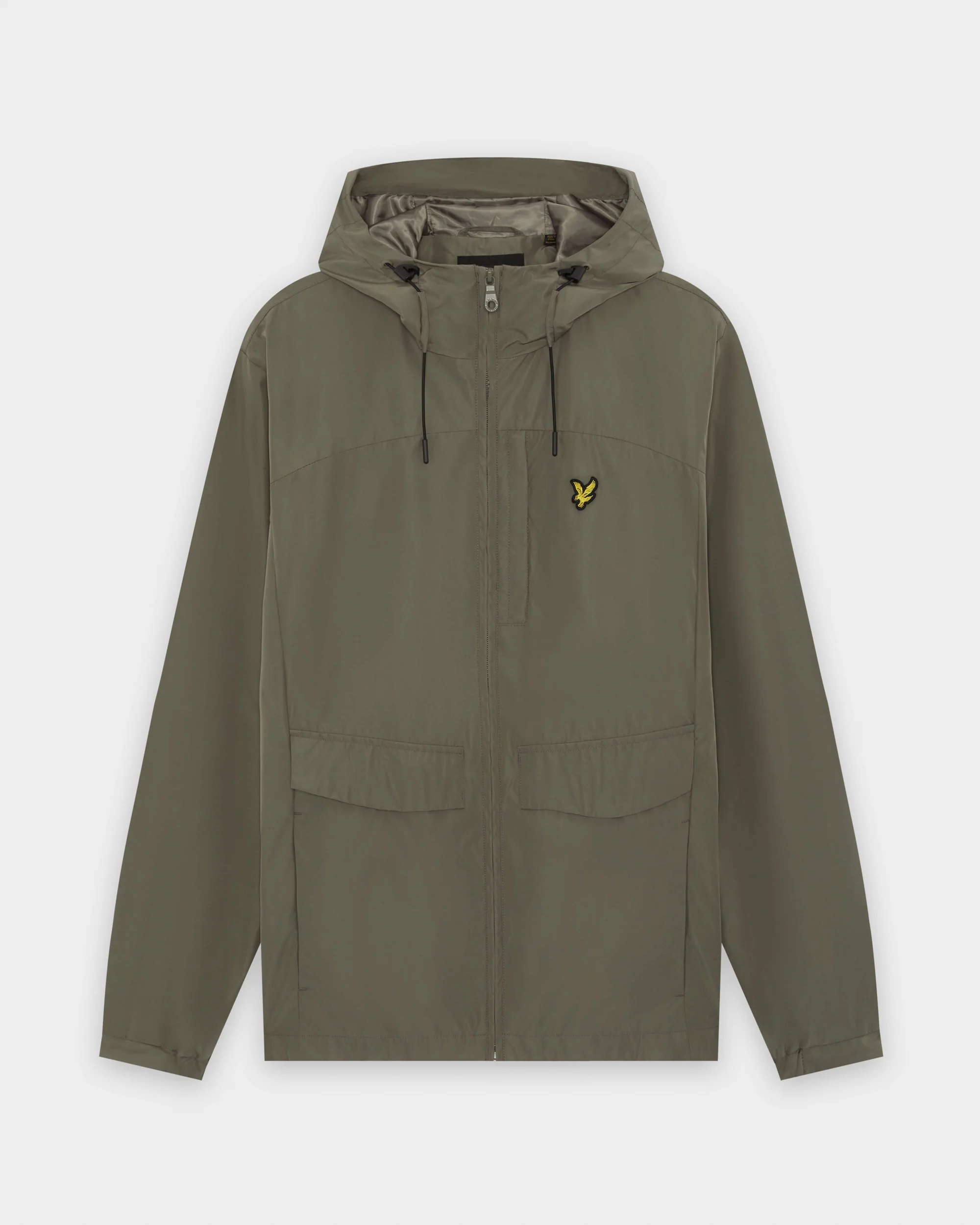 Lyle & Scott Lightweight Hooded Zip Through Mens Jacket - X569 Khaki Ash - Image 6