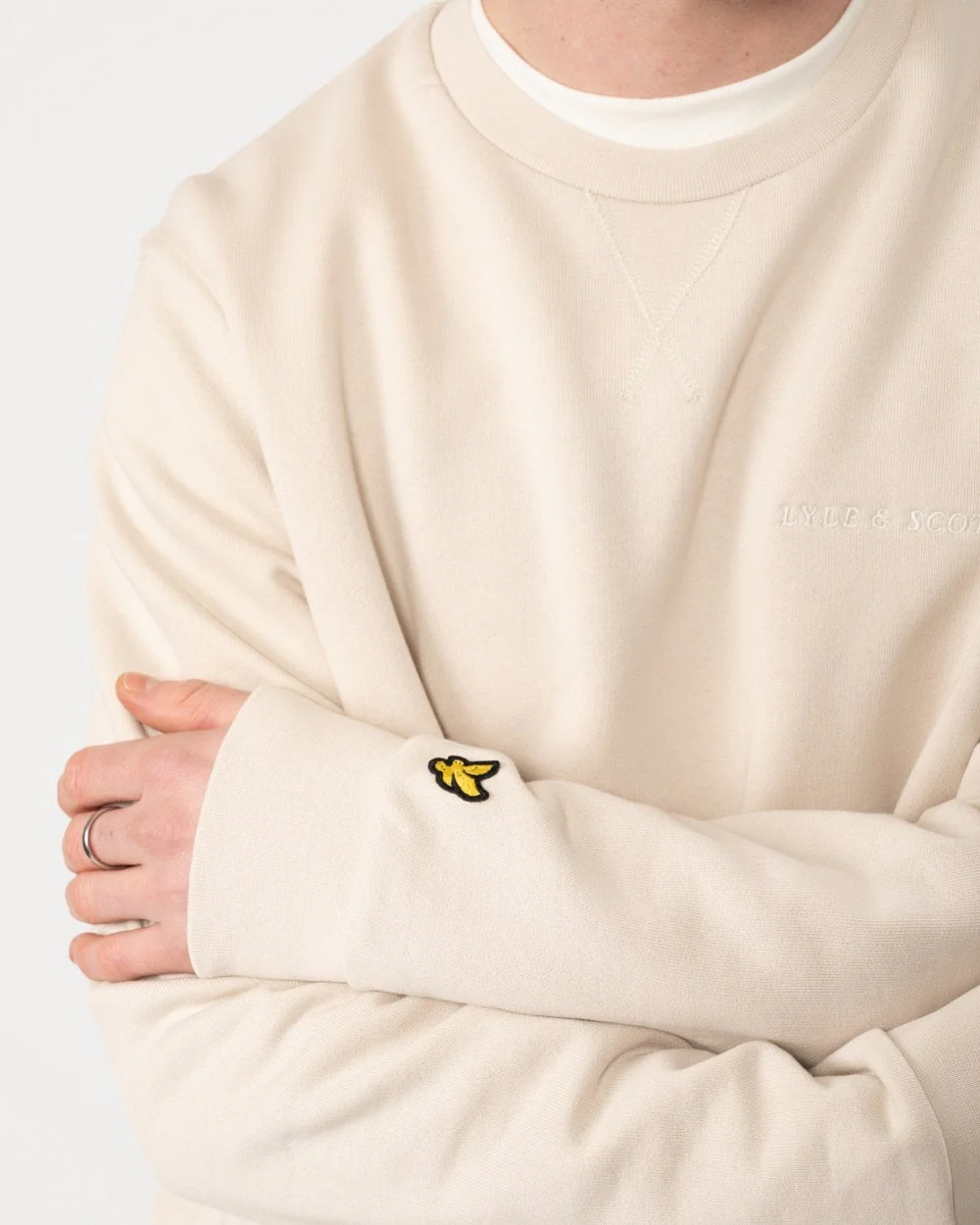 Lyle & Scott Loopback Embroidered Mens Crew Neck Sweatshirt - Image 2