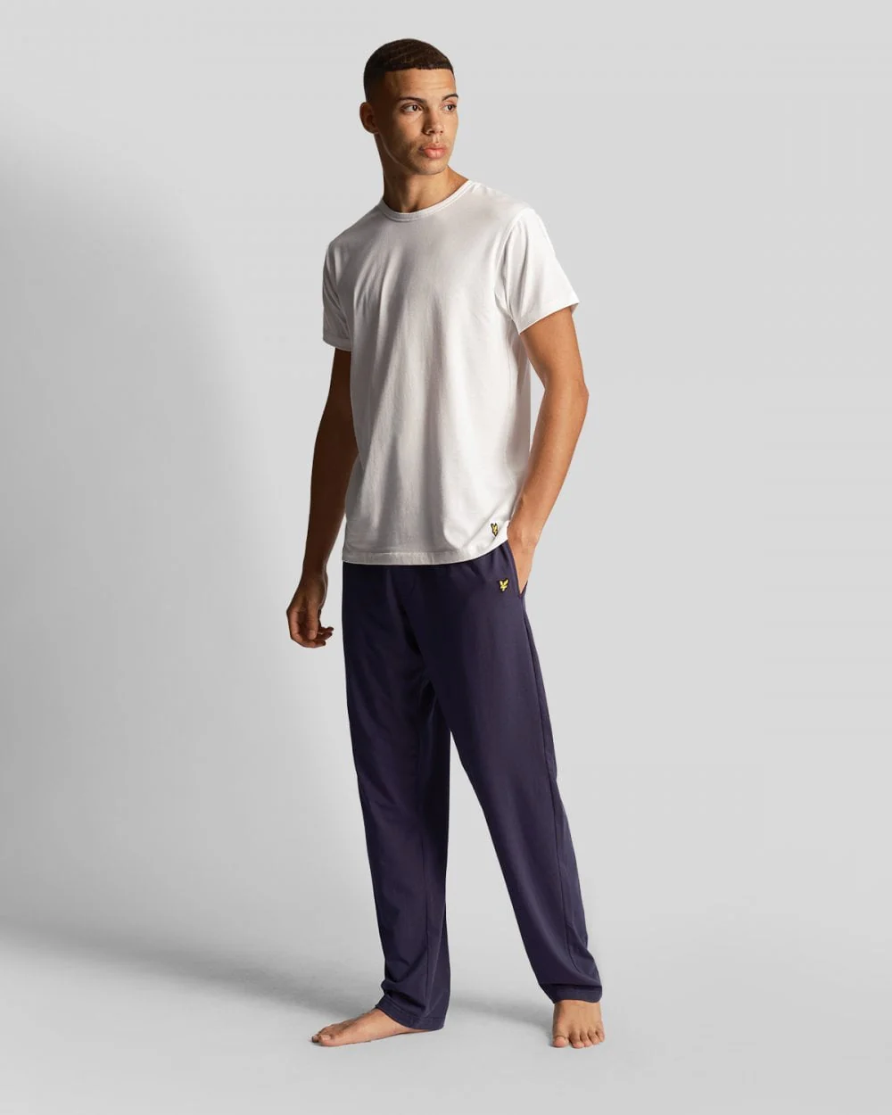 Lyle & Scott Mens Basic 3 Pack T-shirt - X044 Jet Black/Mid Grey Marl/White - Image 5