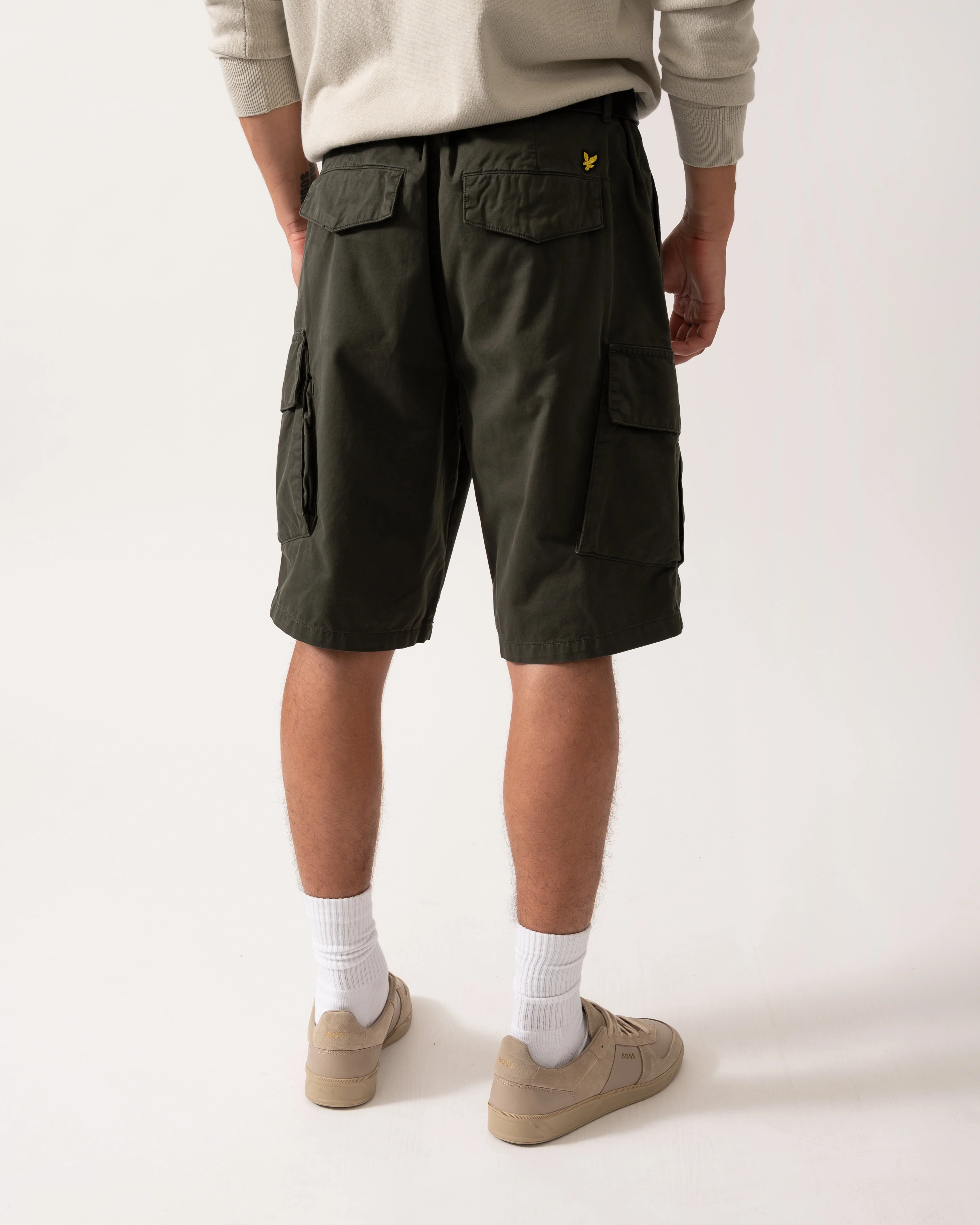 Lyle & Scott Mens Cargo Shorts - W485 Olive - Image 4