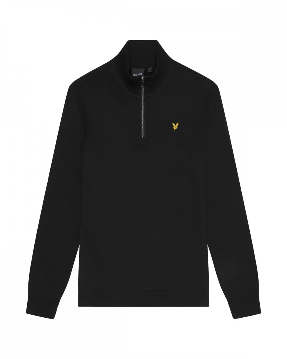 Lyle & Scott Mens Embroidered Quarter Zip Sweatshirt - Z865 Jet Black - Image 5
