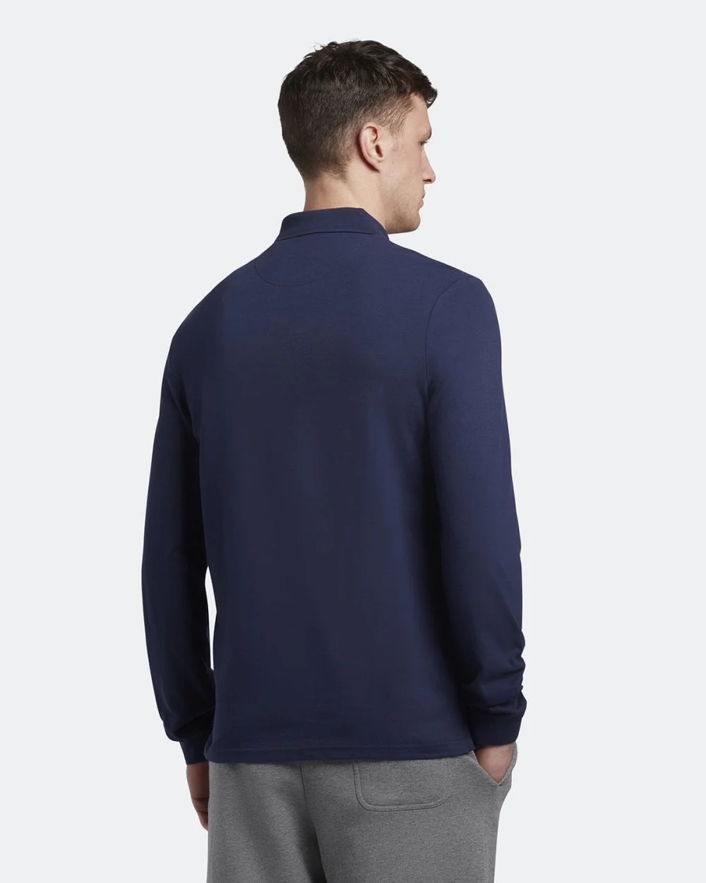 Lyle & Scott Mens Long Sleeve Polo Shirt - Z99 Navy - Image 3