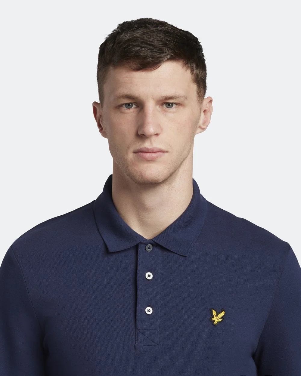 Lyle & Scott Mens Long Sleeve Polo Shirt - Z99 Navy - Image 4