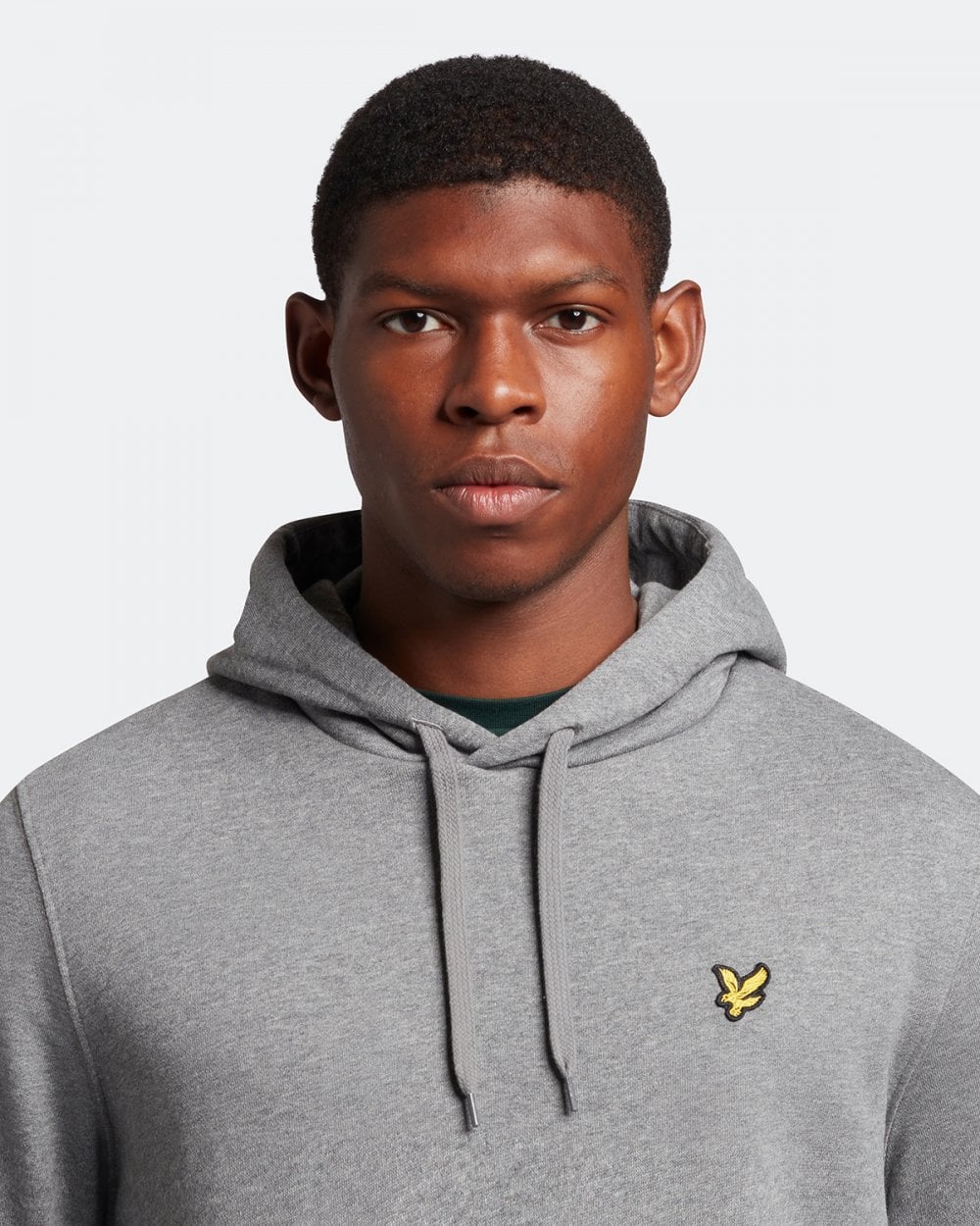 Lyle & Scott Mens Pullover Hoodie - T28 Mid Grey Marl - Image 2