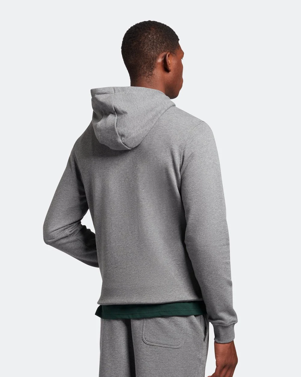 Lyle & Scott Mens Pullover Hoodie - T28 Mid Grey Marl - Image 4