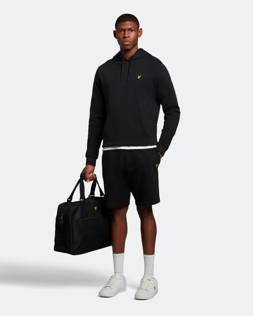 Lyle & Scott Mens Pullover Hoodie - Z865 Jet Black - Image 3