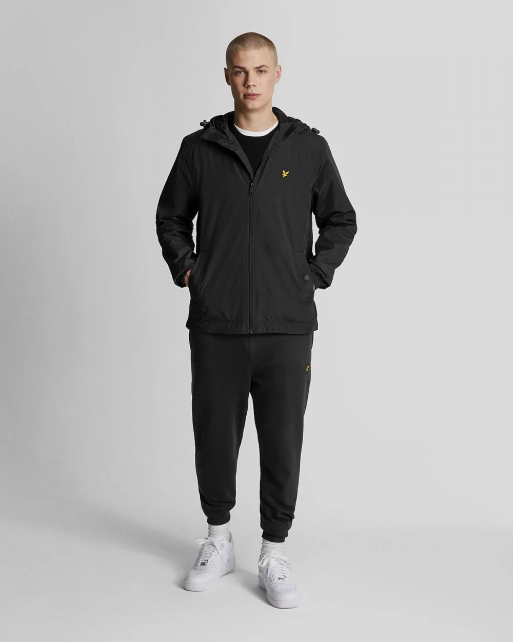 Lyle & Scott Mens Zip Through Hooded Jacket - Z865 Jet Black - Image 3