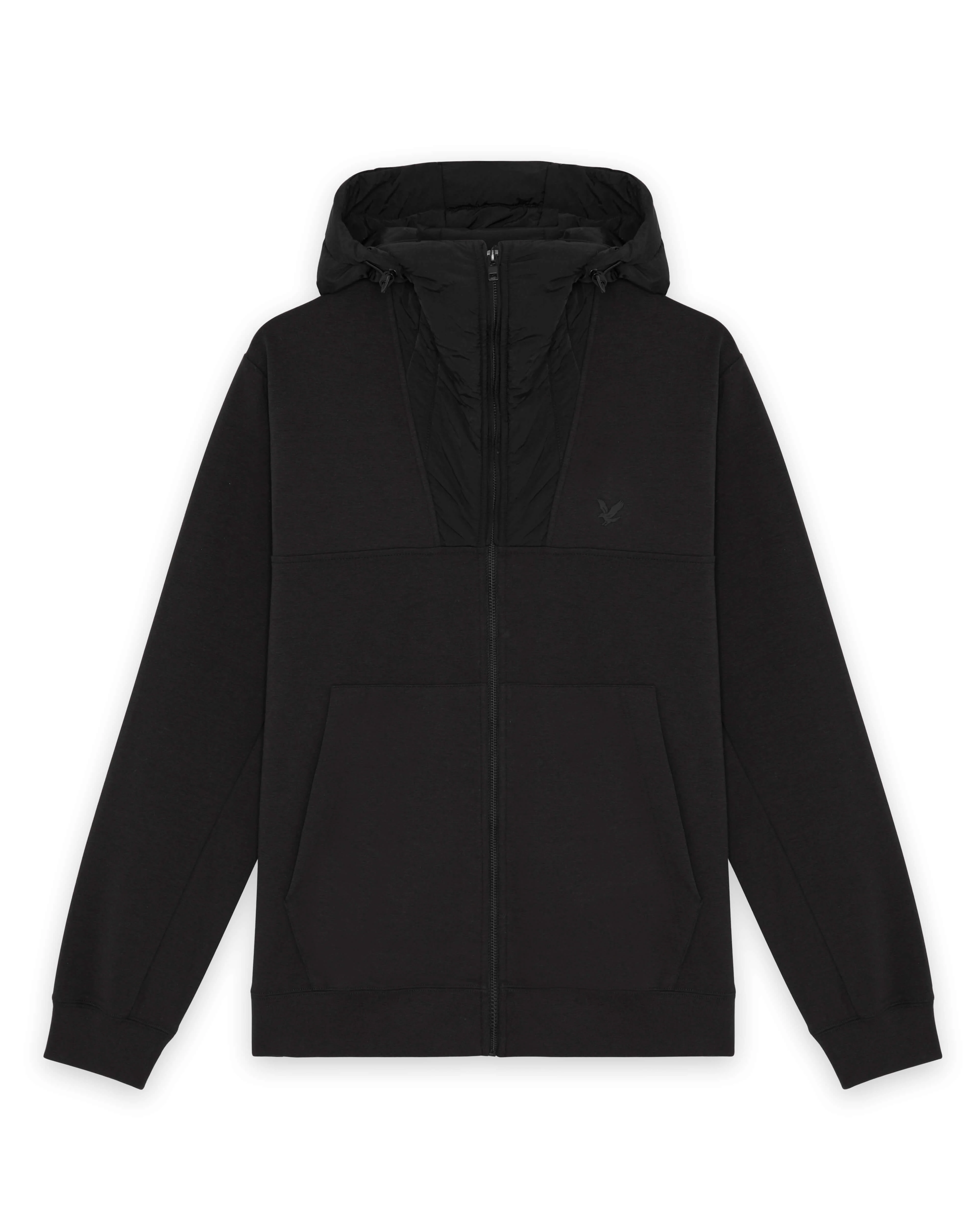 Lyle & Scott Panelled Hybrid Jacket - X002 Black Ice - Image 6