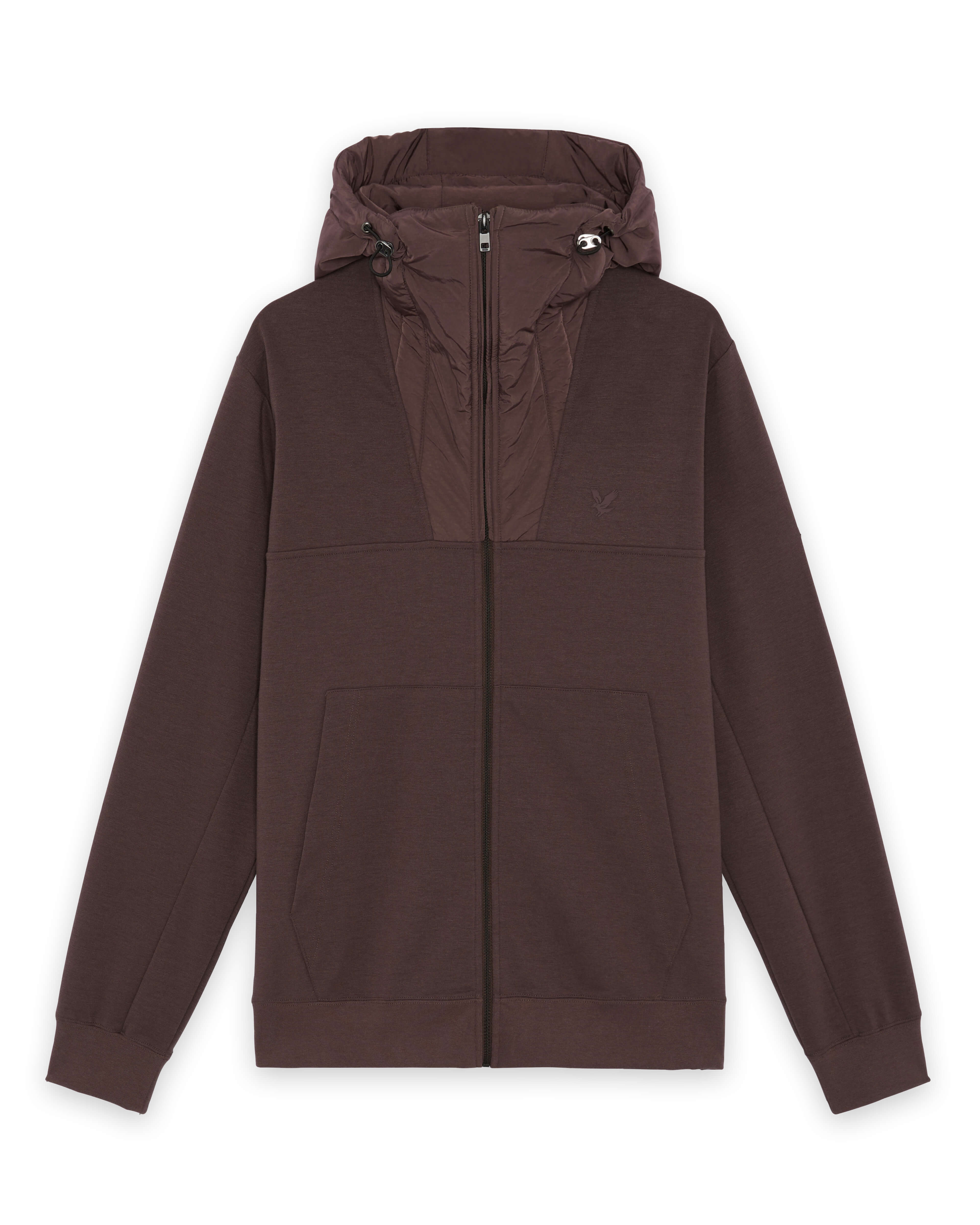 Lyle & Scott Panelled Hybrid Jacket - X863 Espresso - Image 6