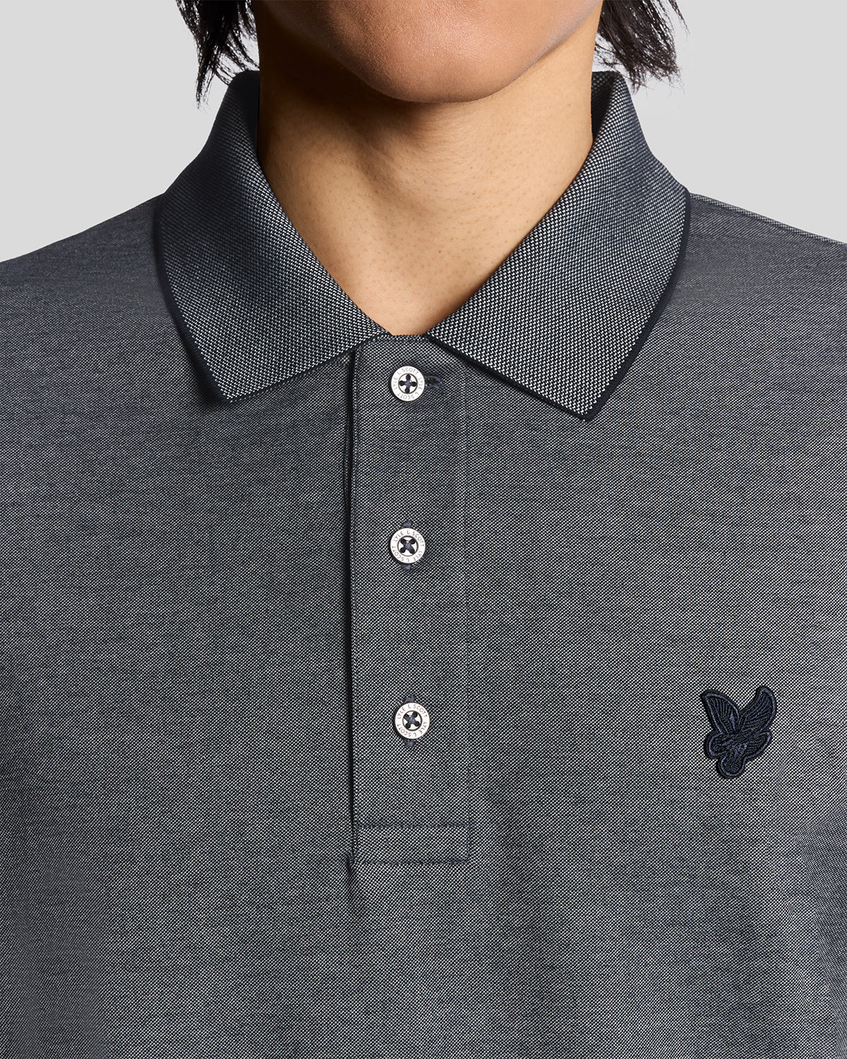 Lyle & Scott Pique Interlock Polo Shirt - X973 Chambray Blue - Image 2
