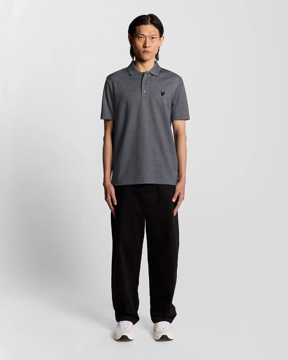 Lyle & Scott Pique Interlock Polo Shirt - X973 Chambray Blue - Image 3
