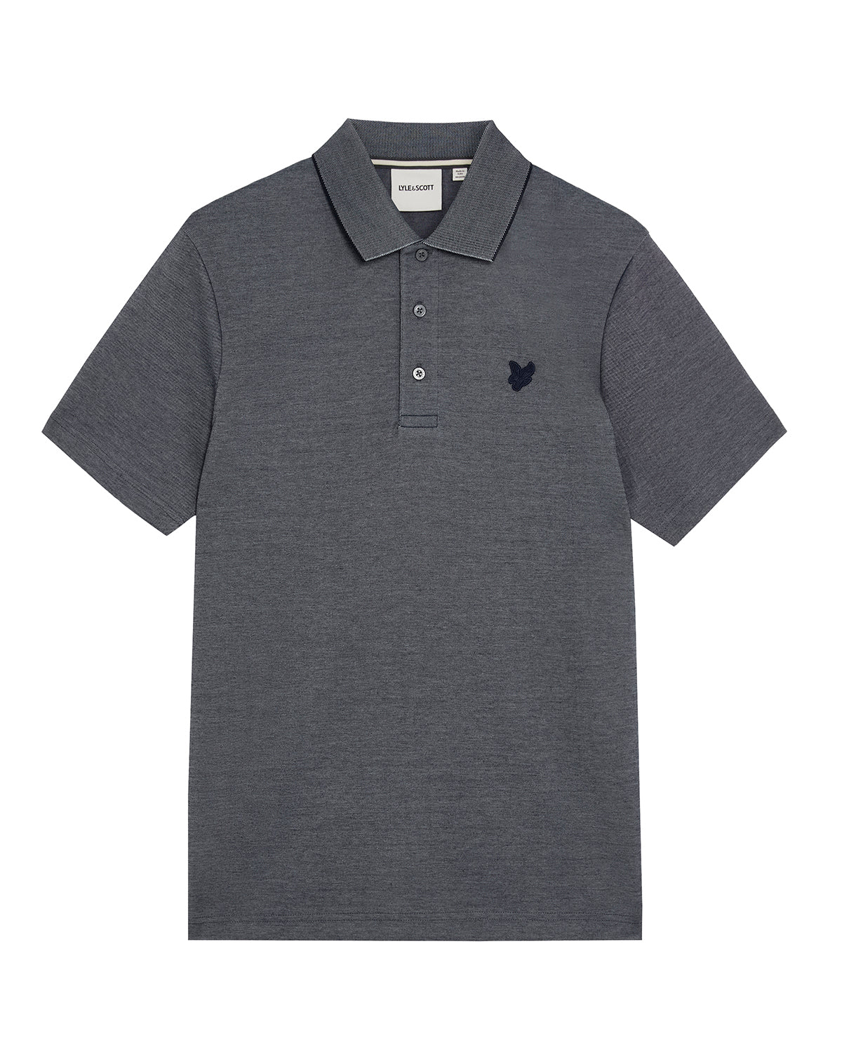 Lyle & Scott Pique Interlock Polo Shirt - X973 Chambray Blue - Image 6