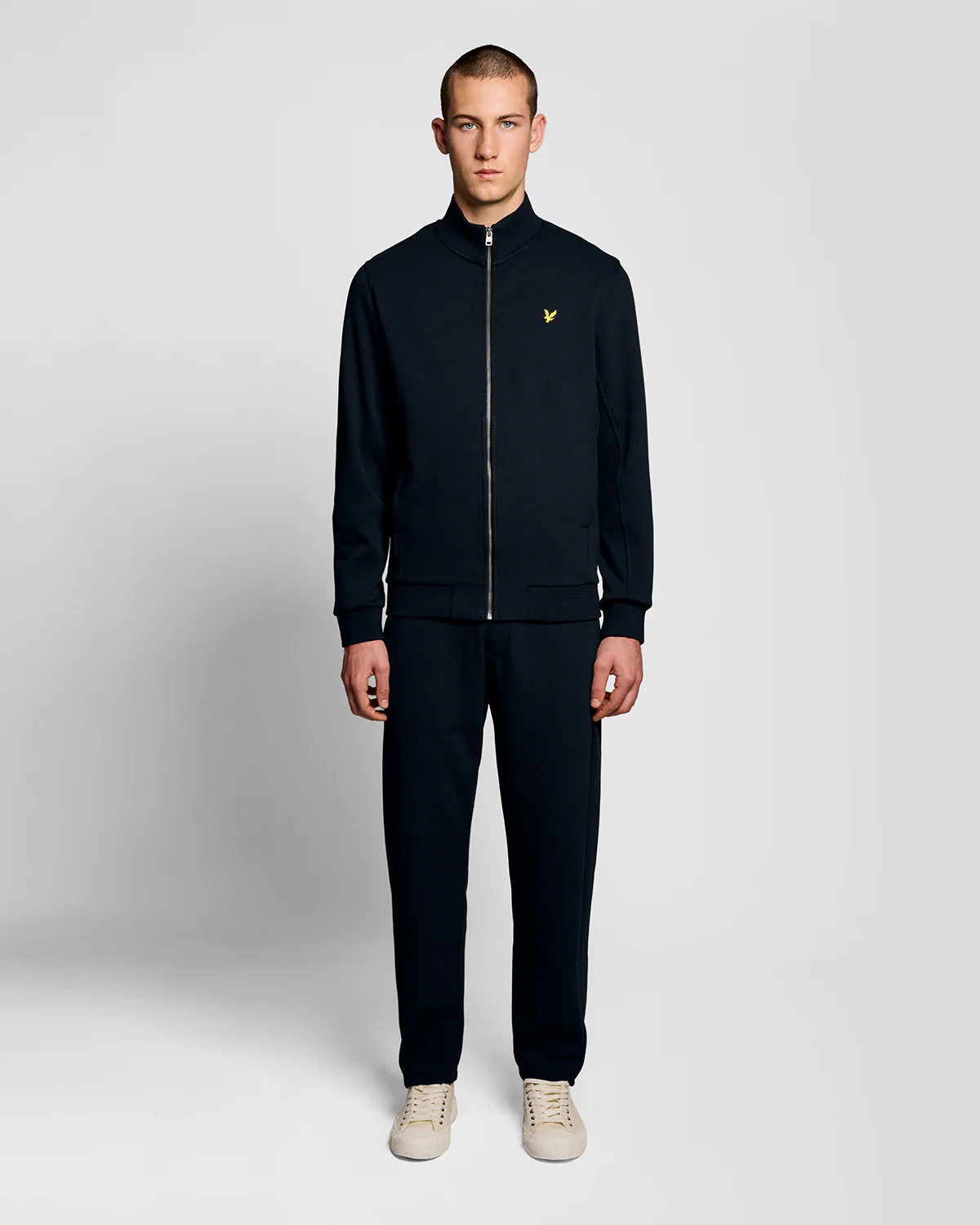 Lyle & Scott Pique Mens Full Zip Sweatshirt - Z271 Dark Navy - Image 3