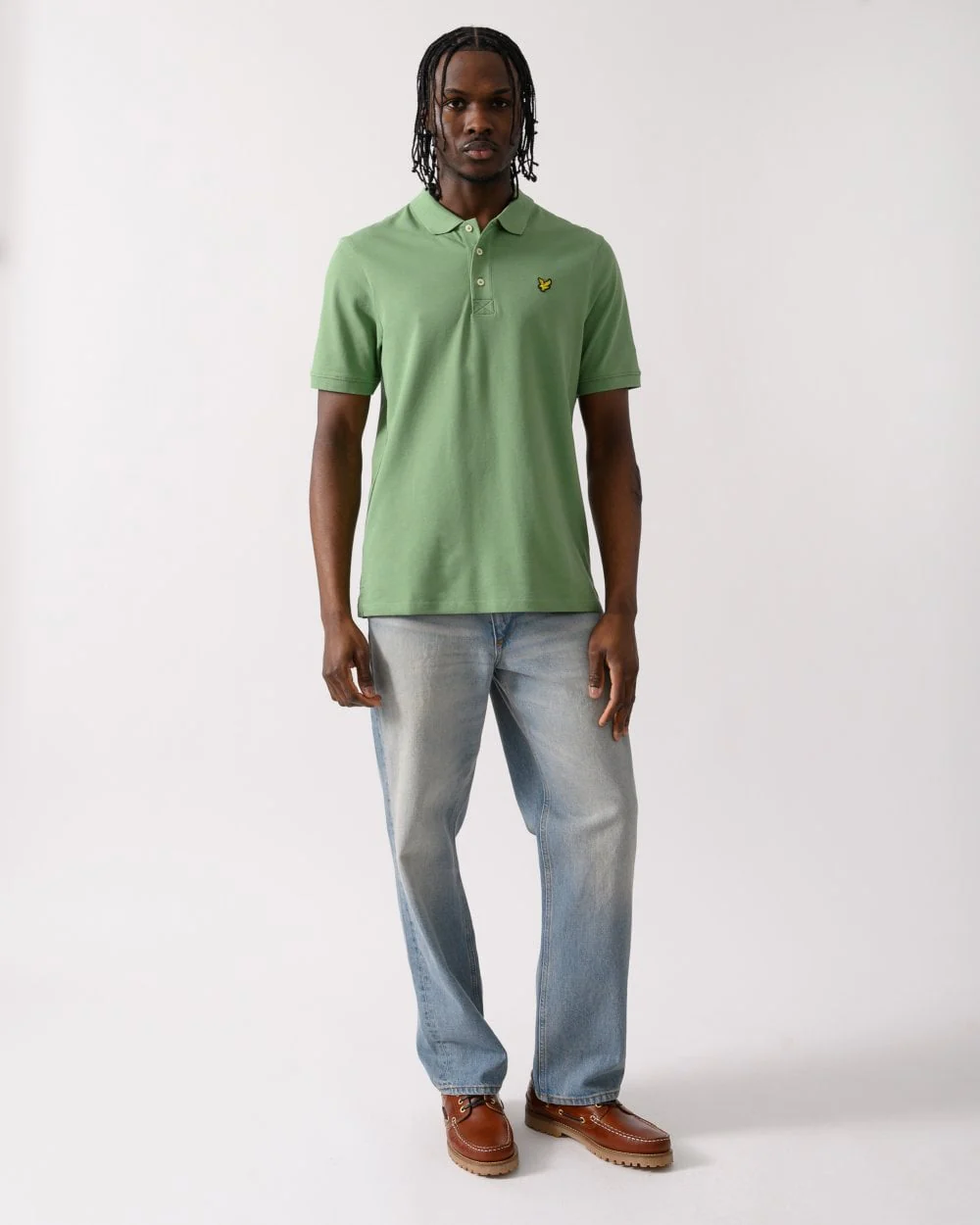 Lyle & Scott Plain Mens Polo Shirt SP400VOG - X576 Smoke Green - Image 3