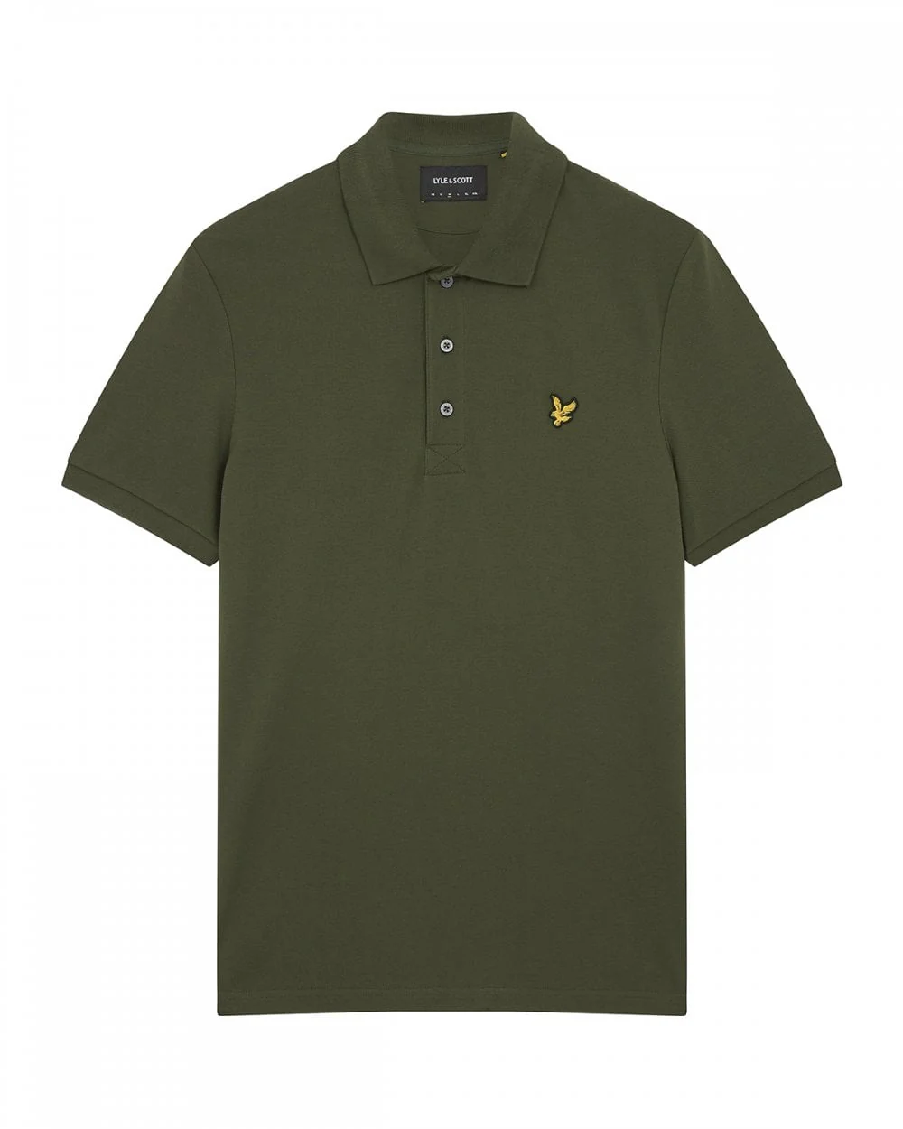 Lyle & Scott Plain Mens Polo Shirt - W485 Olive - Image 5