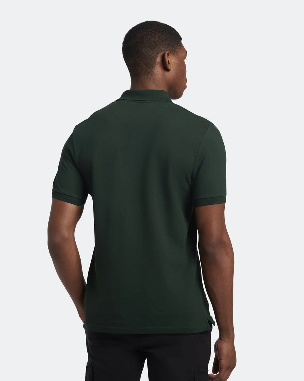 Lyle & Scott Plain Mens Polo Shirt - W486 Dark Green - Image 4