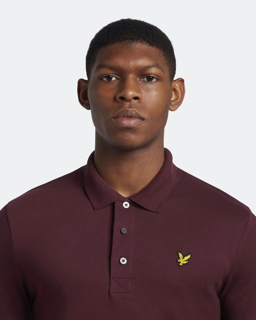 Lyle & Scott Plain Mens Polo Shirt - Z562 Burgundy - Image 2