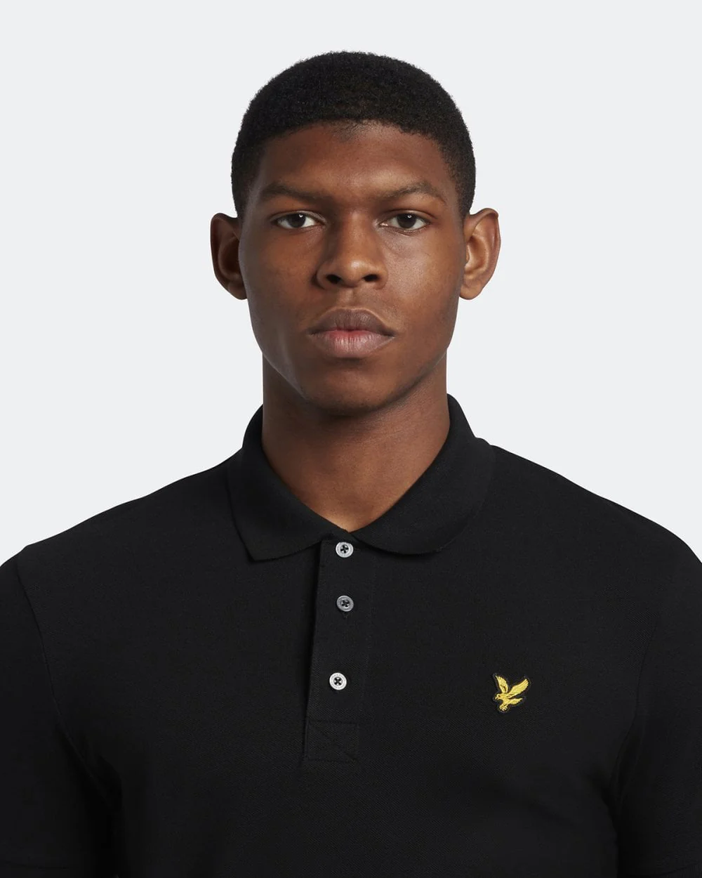 Lyle & Scott Plain Mens Polo Shirt - Z865 Jet Black - Image 2