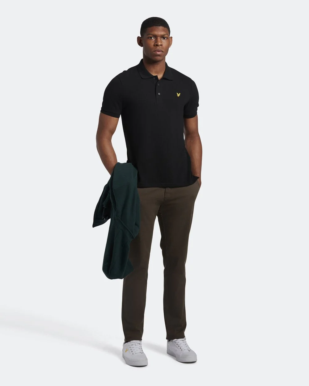 Lyle & Scott Plain Mens Polo Shirt - Z865 Jet Black - Image 3