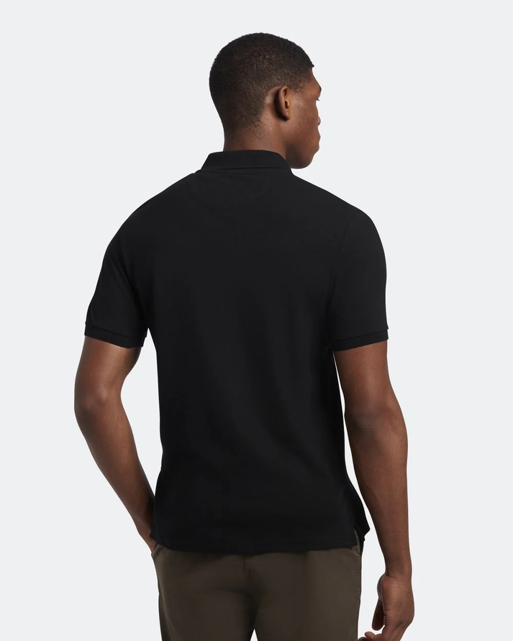 Lyle & Scott Plain Mens Polo Shirt - Z865 Jet Black - Image 4