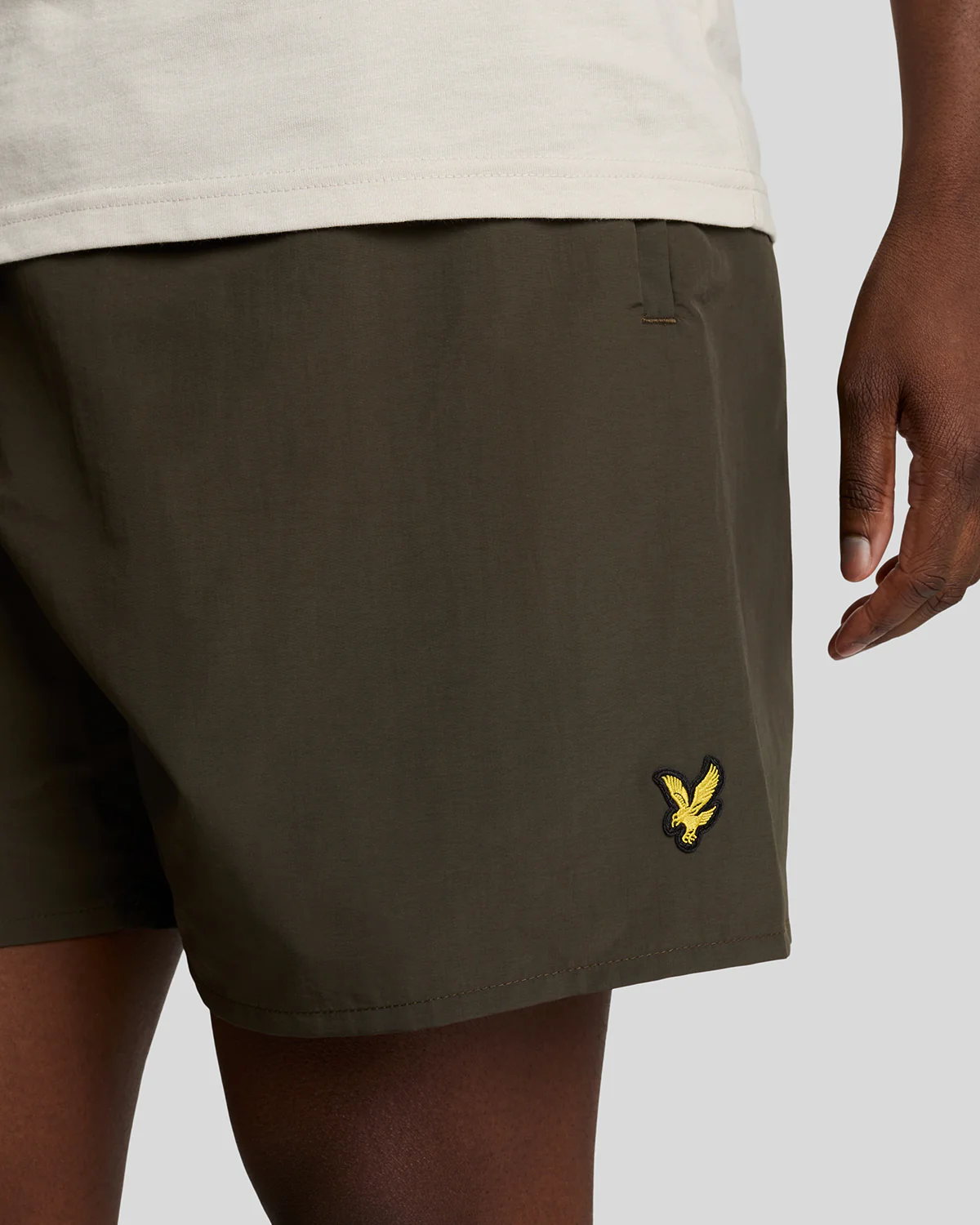 Lyle & Scott Plain Mens Swim Shorts - W485 Olive - Image 2
