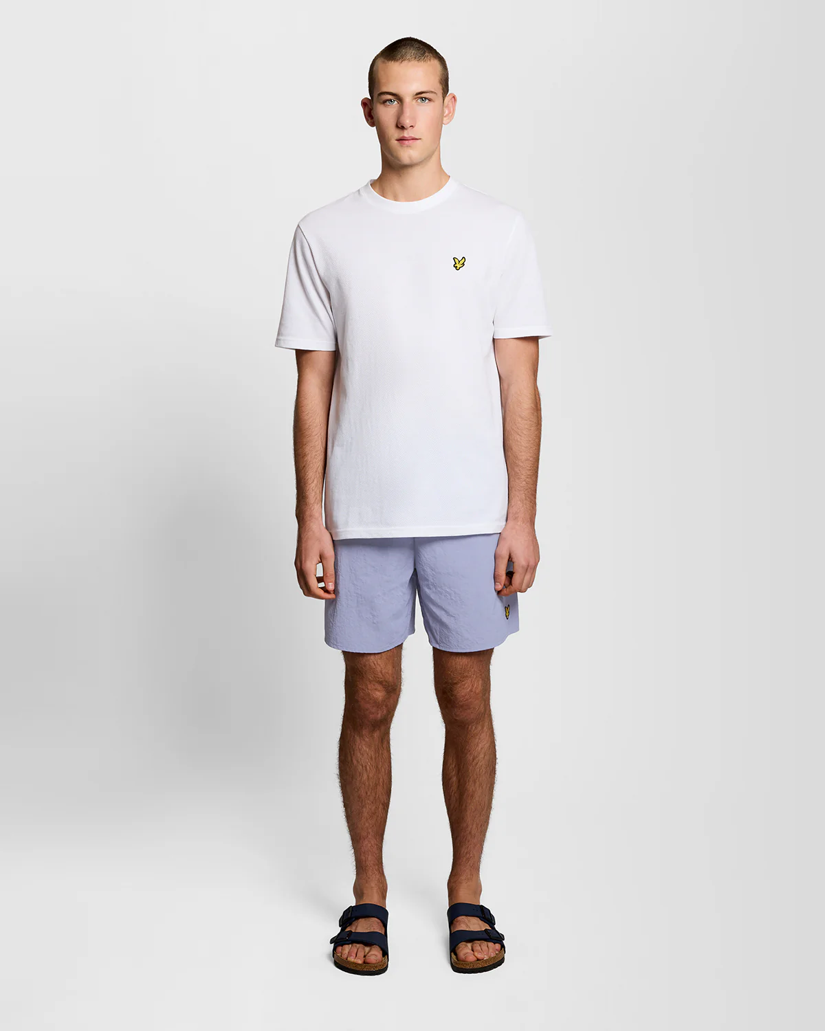 Lyle & Scott Plain Mens Swim Shorts - Y128 Bubble Blue - Image 3