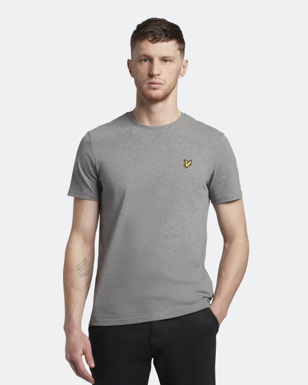 Lyle & Scott Plain Mens T-Shirt - T28 Mid Grey Marl