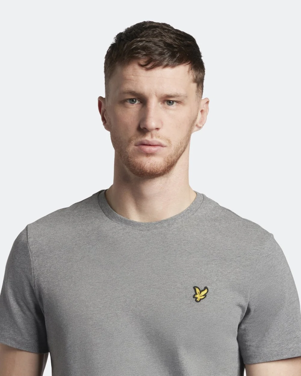 Lyle & Scott Plain Mens T-Shirt - T28 Mid Grey Marl - Image 2