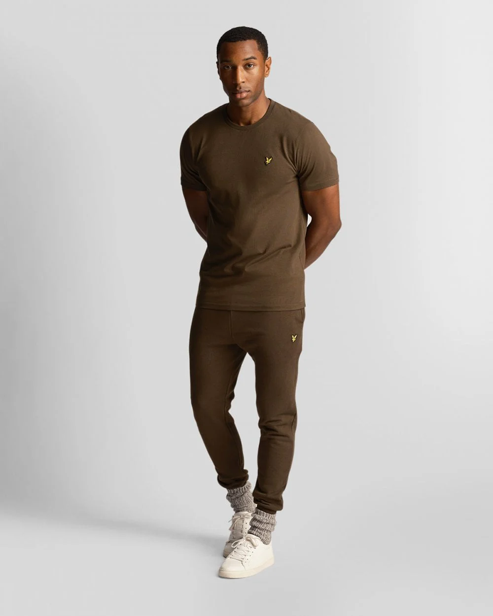 Lyle & Scott Plain Mens T-Shirt - W485 Olive - Image 3