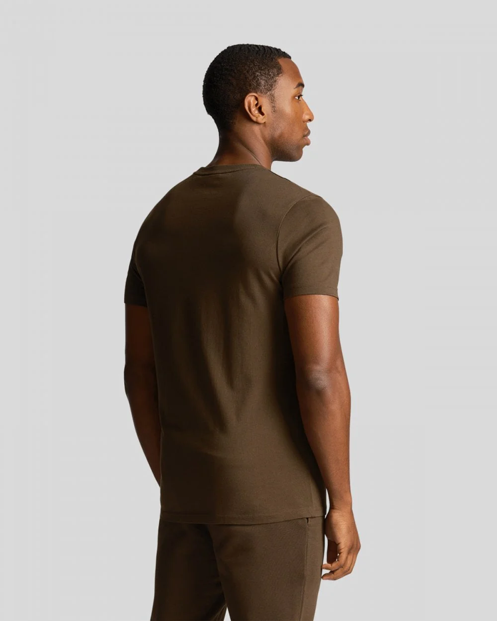 Lyle & Scott Plain Mens T-Shirt - W485 Olive - Image 4