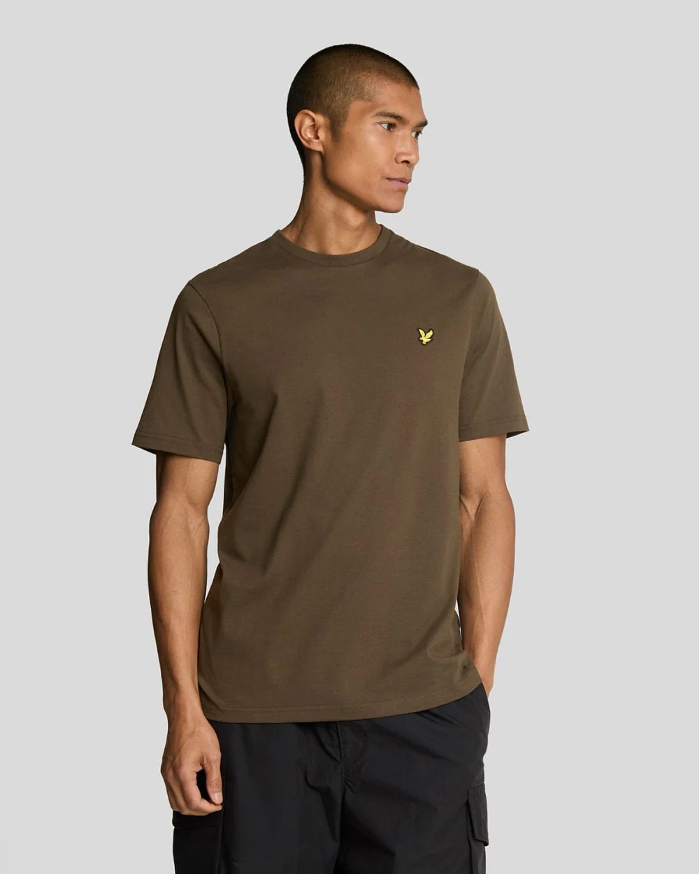 Lyle & Scott Plain Mens T-Shirt - W485 Olive - Image 5