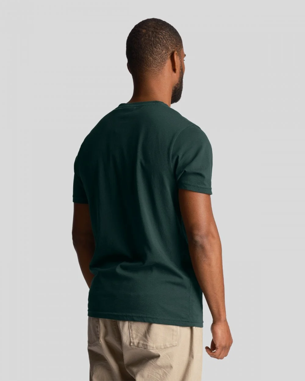 Lyle & Scott Plain Mens T-Shirt - W486 Dark Green - Image 4