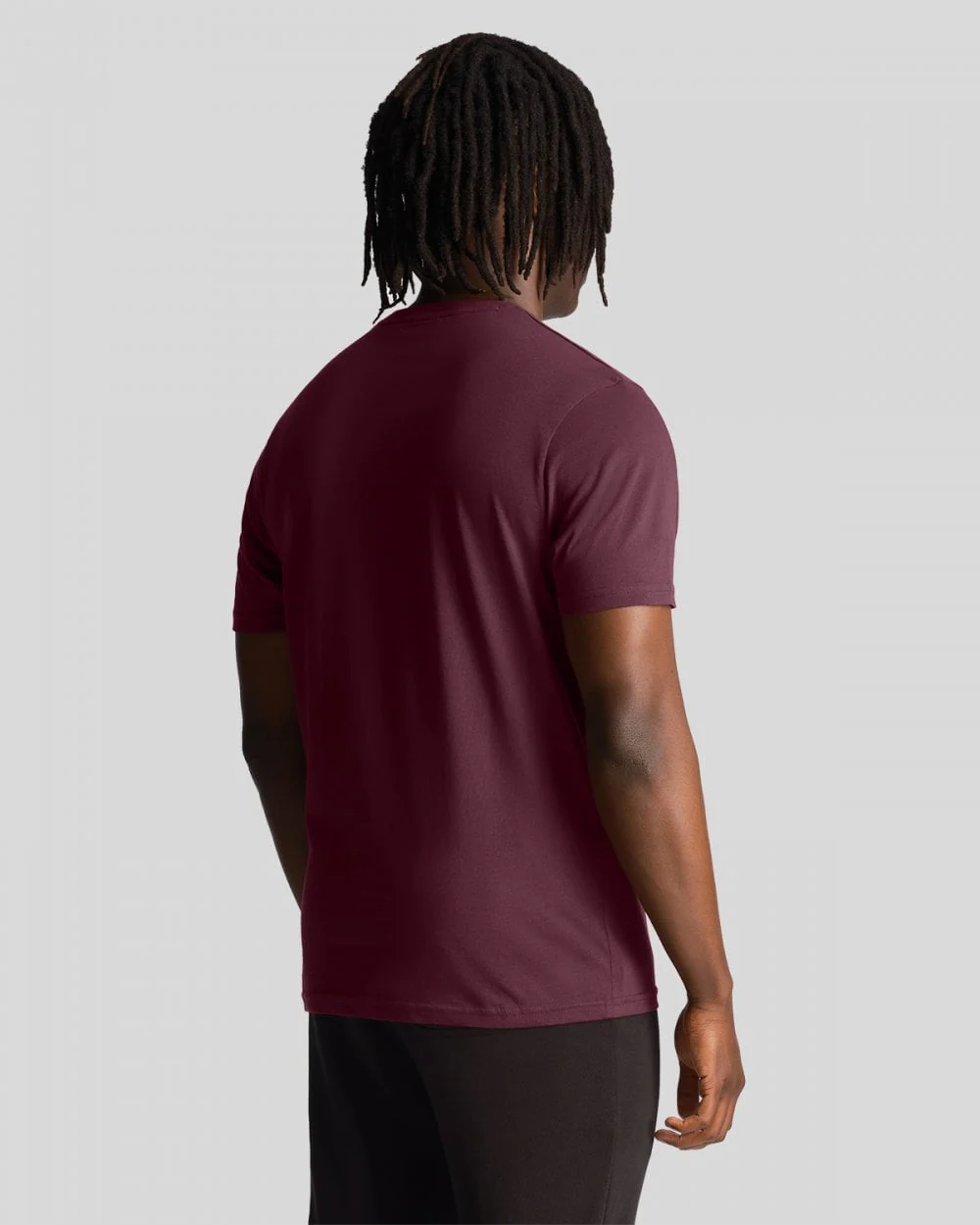 Lyle & Scott Plain Mens T-Shirt - Z562 Burgundy - Image 4