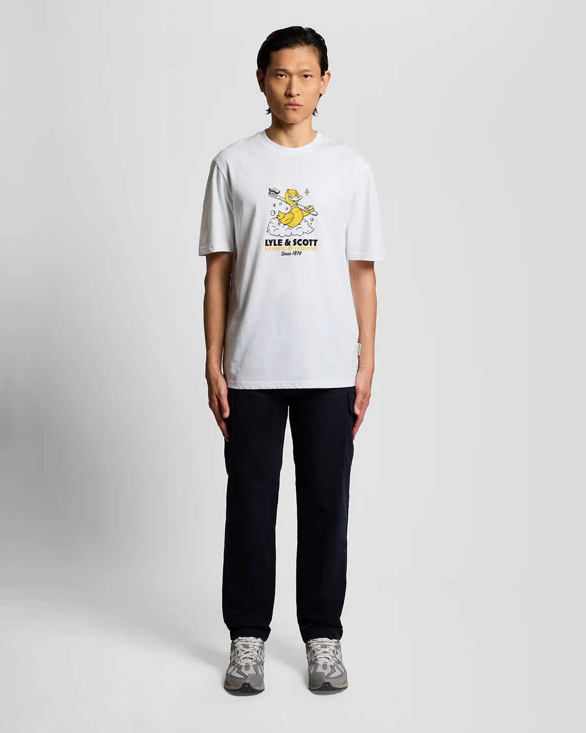 Lyle & Scott Rubber Duck Mens Graphic T-Shirt - 626 White - Image 3