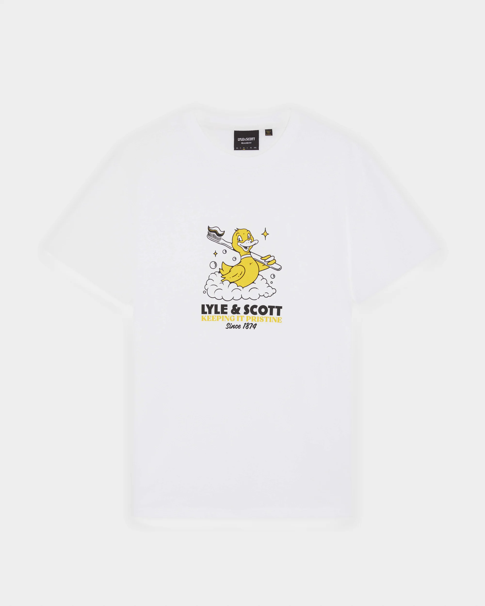 Lyle & Scott Rubber Duck Mens Graphic T-Shirt - 626 White - Image 6