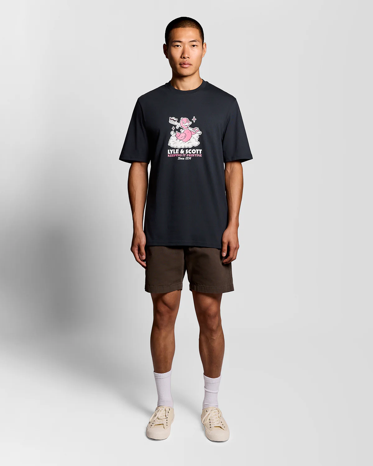 Lyle & Scott Rubber Duck Mens Graphic T-Shirt - Z271 Dark Navy - Image 3
