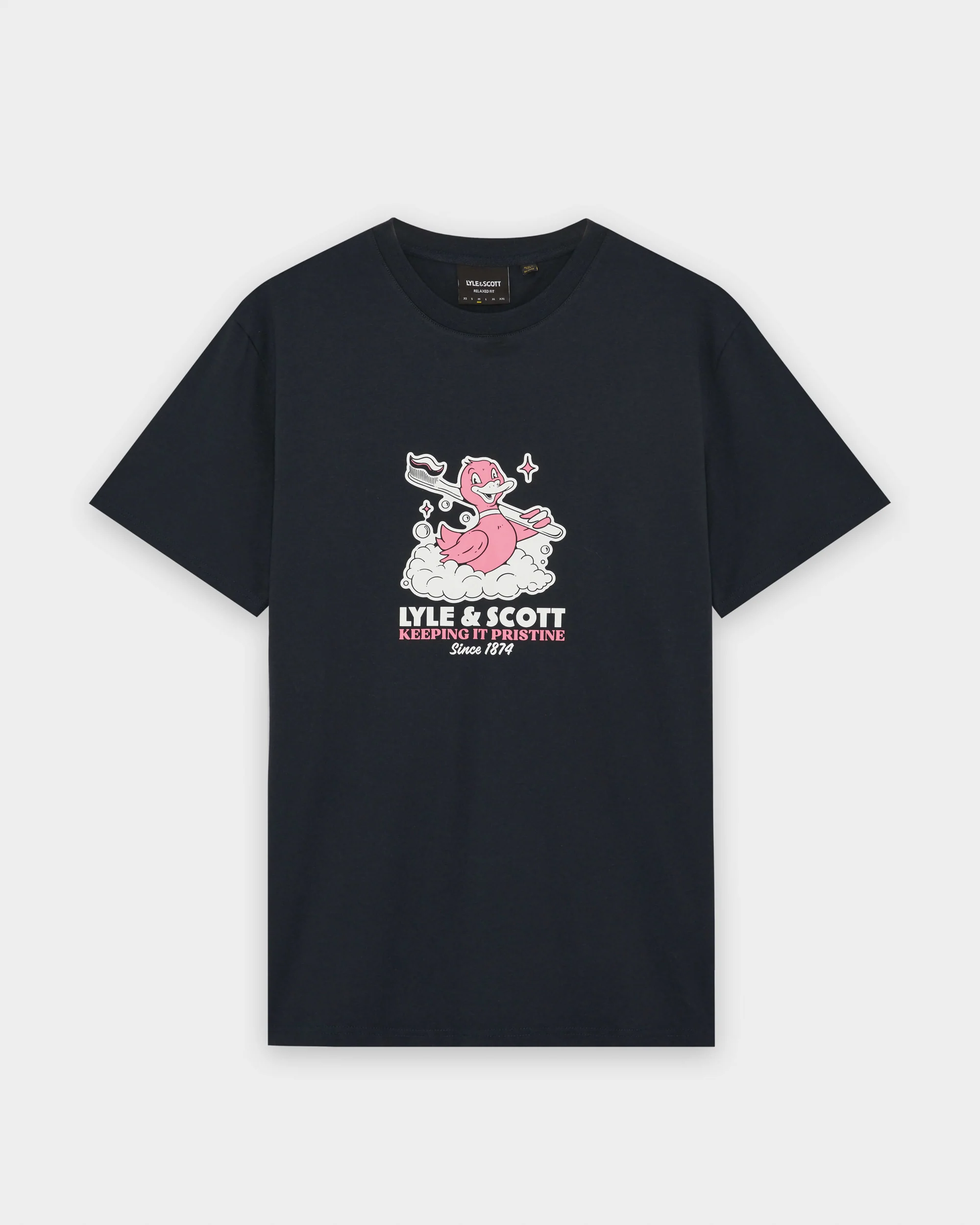 Lyle & Scott Rubber Duck Mens Graphic T-Shirt - Z271 Dark Navy - Image 6