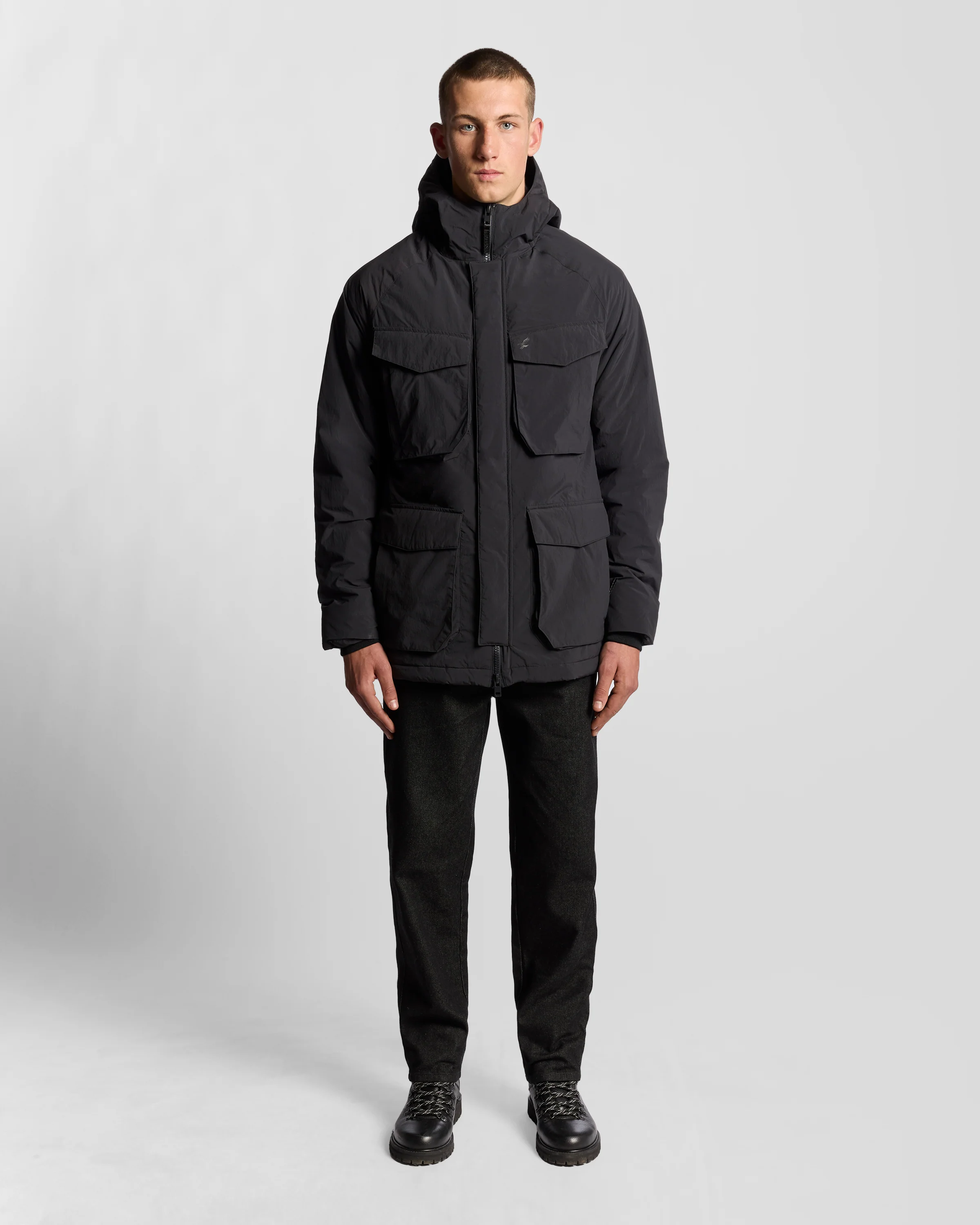 Lyle & Scott Tactical Wadded Parka - X002 Black Ice - Image 3